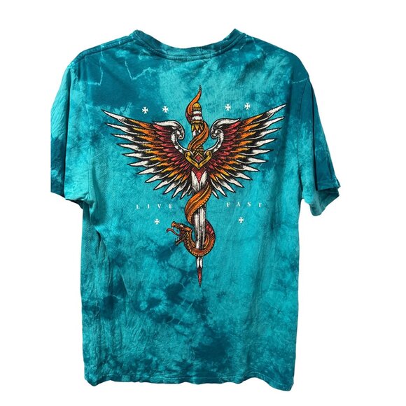 Black Label Affliction t-shirts size XL short sleeve turquoise women tee. - Picture 6 of 12